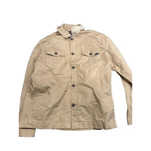 Chubbies Mens Beige Collared Long Sleeve Regular Fit Button Up Shirt Size Medium